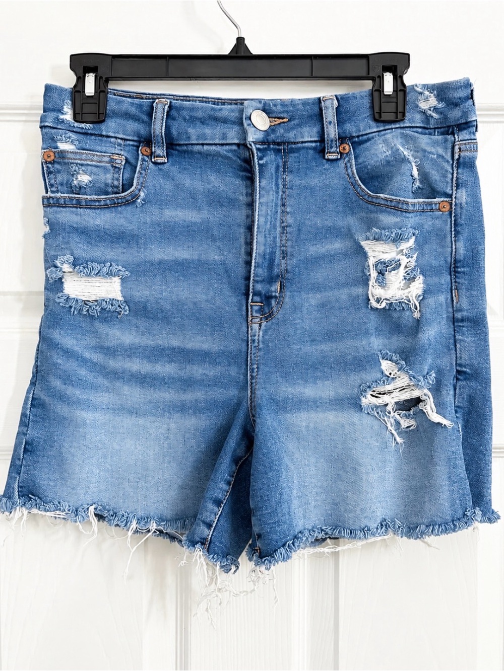 American Eagle Outfitters Distressed Light Blue Denim Shorts